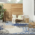 Aloha Indoor/Outdoor Blue Multicolor 12 ft x 15 ft Area Rug - Tropical