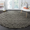 SAFAVIEH Arizona Shag Collection 8ft Round Brown Ivory Rug