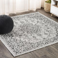 Boho Medallion Indoor Outdoor Square Area Rug 5X5 - Easy-Clean