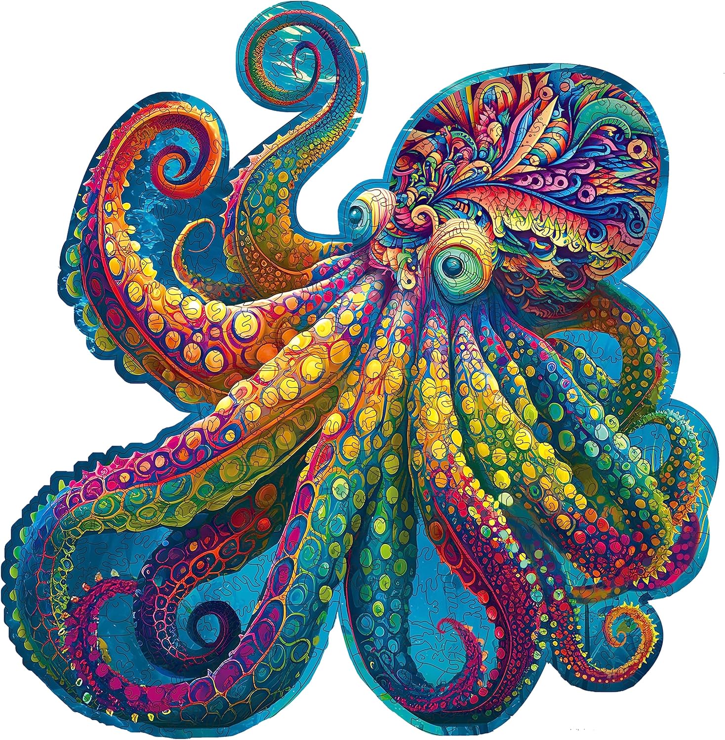 Unique Wooden Jigsaw Puzzle of Agate Octopus - 500 Pcs Fun