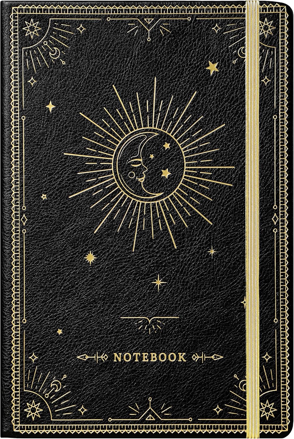 Premium Faux Leather Journal + Page Dividers, Goddess Of the Moon Design