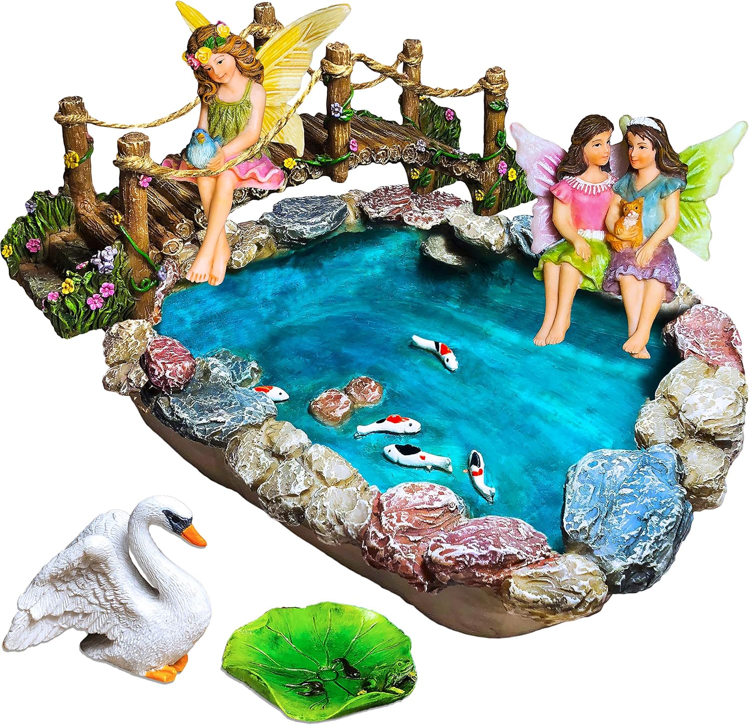 Mood Lab Fairy Garden Fish Pond Kit - Enchanting Miniature Set