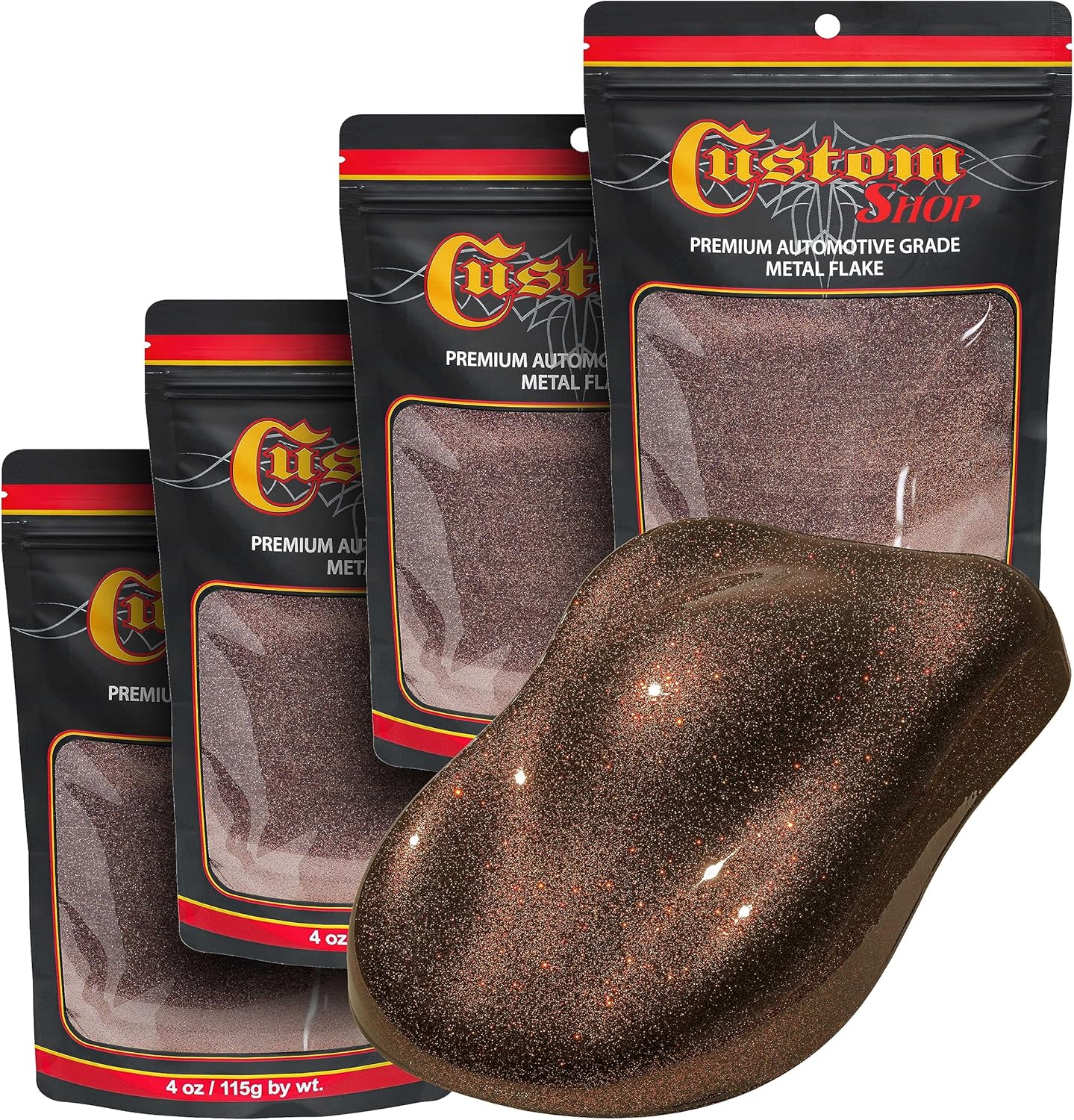 Custom Shop Metal Flake for Automotive Paint, Rootbeer 4oz Pack