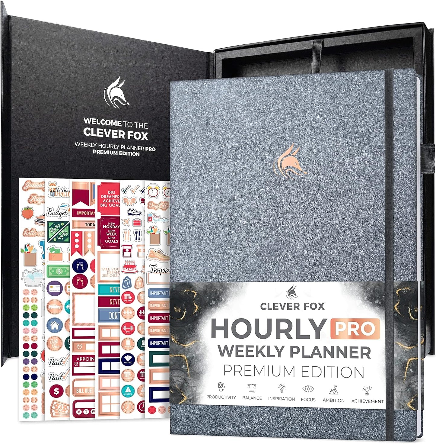 Clever Fox Hourly Planner PRO Premium Undated Schedule Organizer