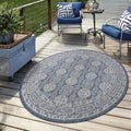Terrace Outdoor Round Rug 7ft 7in - Washable Waterproof Patio Rug