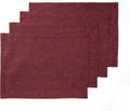 Solino Home Linen Placemats Set of 4 - Red Garnet 14 x 19 in