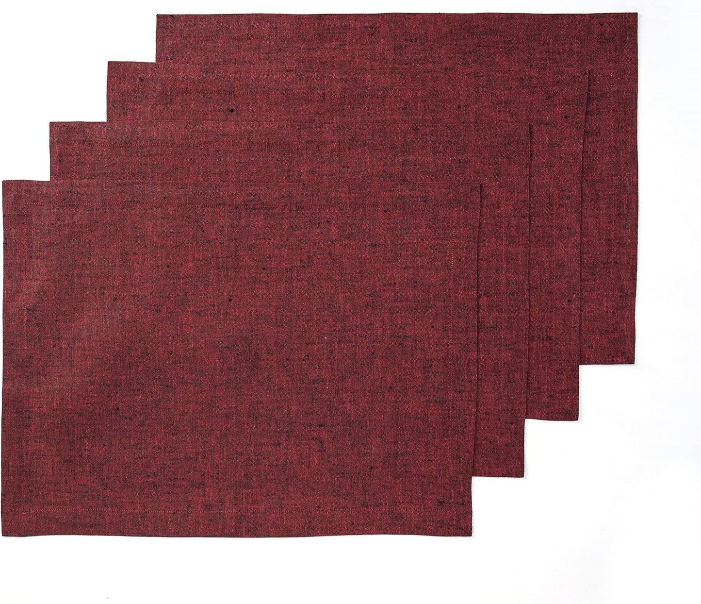 Elegant Red Garnet Linen Placemats Set of 4 for Every Occasion