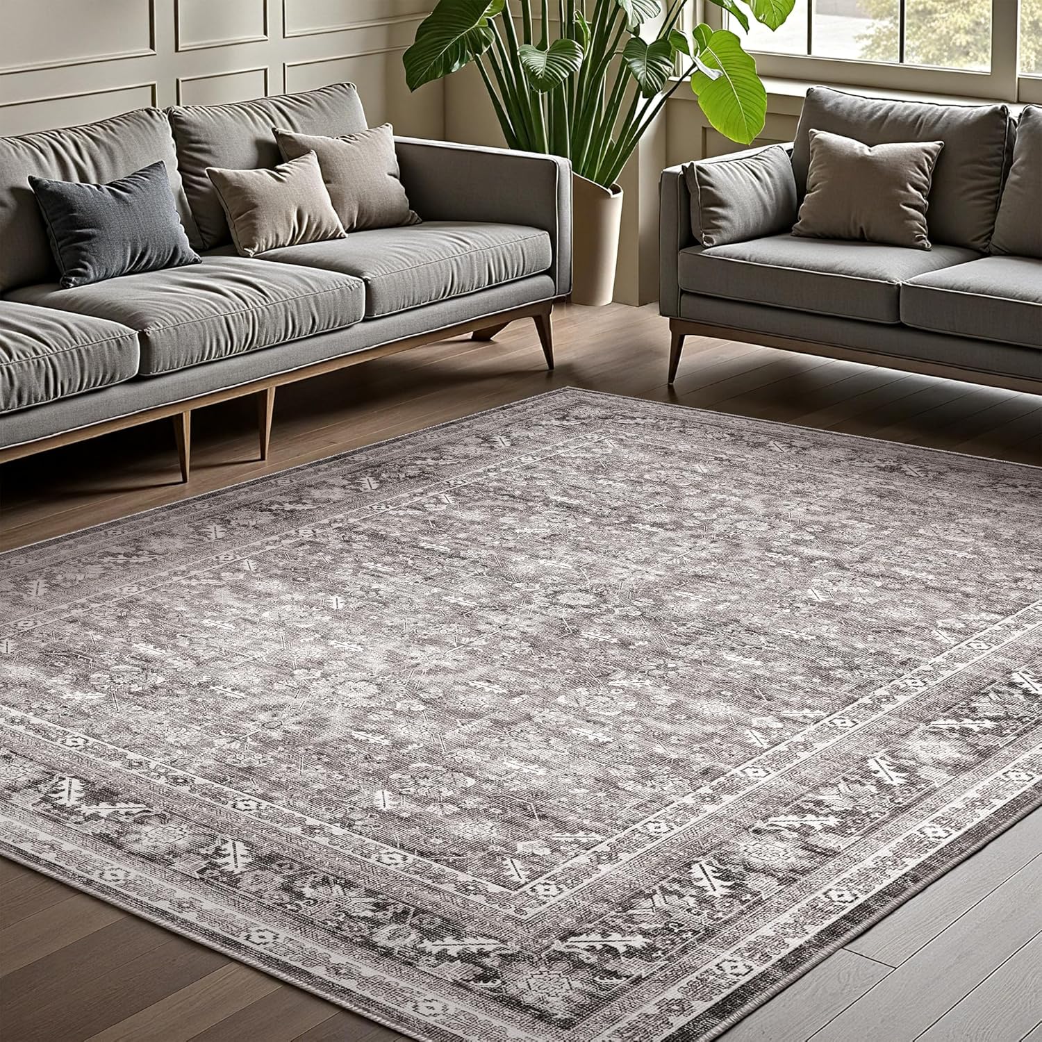 OPPODREAM Vintage Grey Area Rugs 8x10 for Stylish Homes