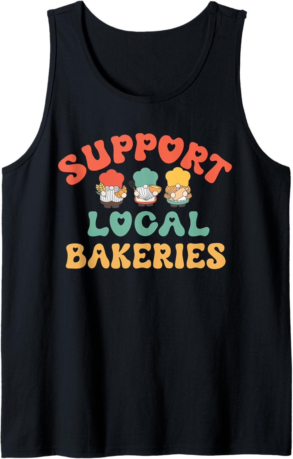 Cozy Baker Gnome Tank: Support Local & Bake!