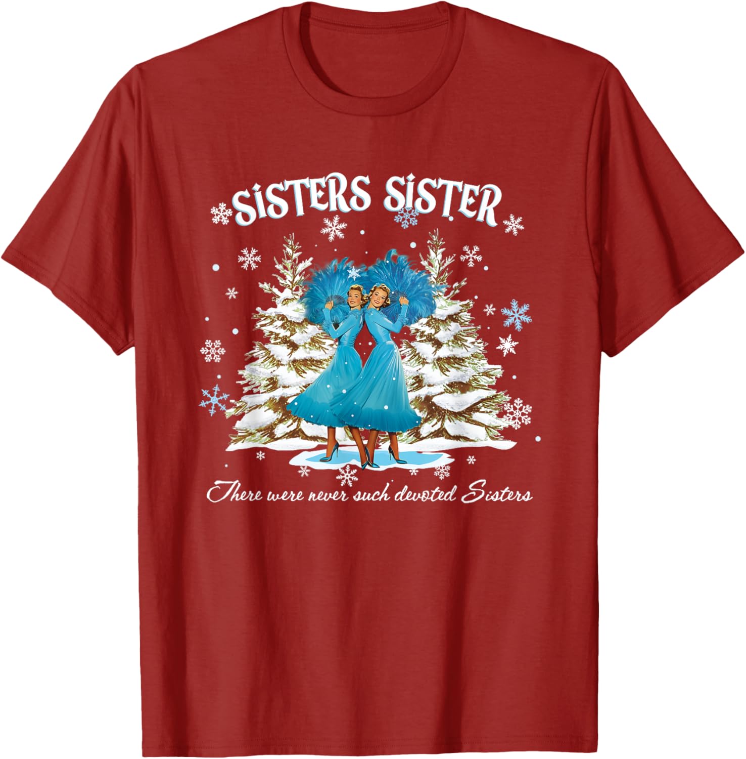 Vintage Christmas Sisters Snow Party Tee