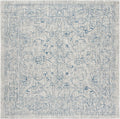 Washable Outdoor Rug 4 ft Square Grey & Navy - Durable Patio Rug