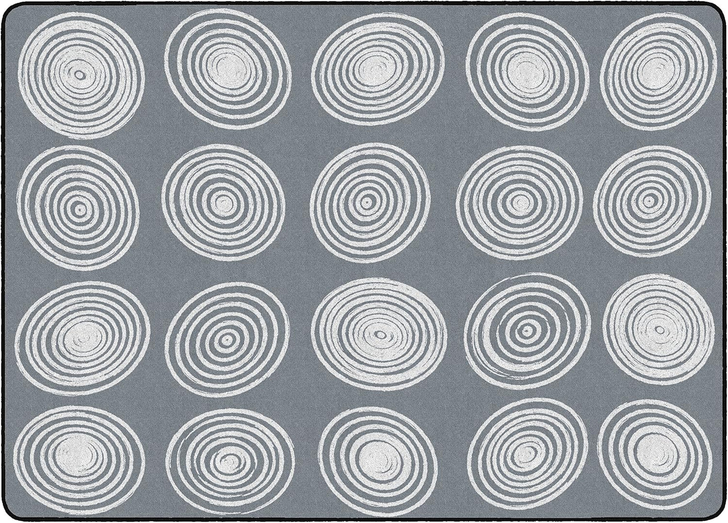 Circles Abstract Educational Area Rug for Kids Room Seating