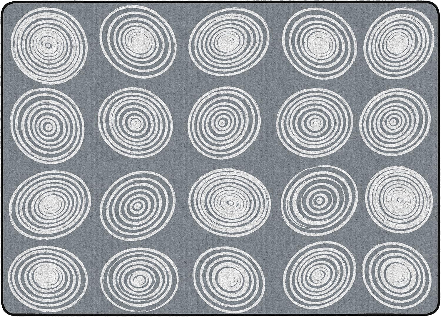 Circles Abstract Educational Area Rug for Kids Room Seating