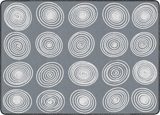 Circles Abstract Educational Area Rug for Kids Room Seating