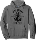 Long Island New York NY Anchor USA America Vintage Pullover Hoodie