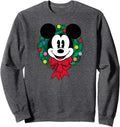 Mickey Mouse Festive Holiday Christmas Wreath Sweatshirt - Cozy