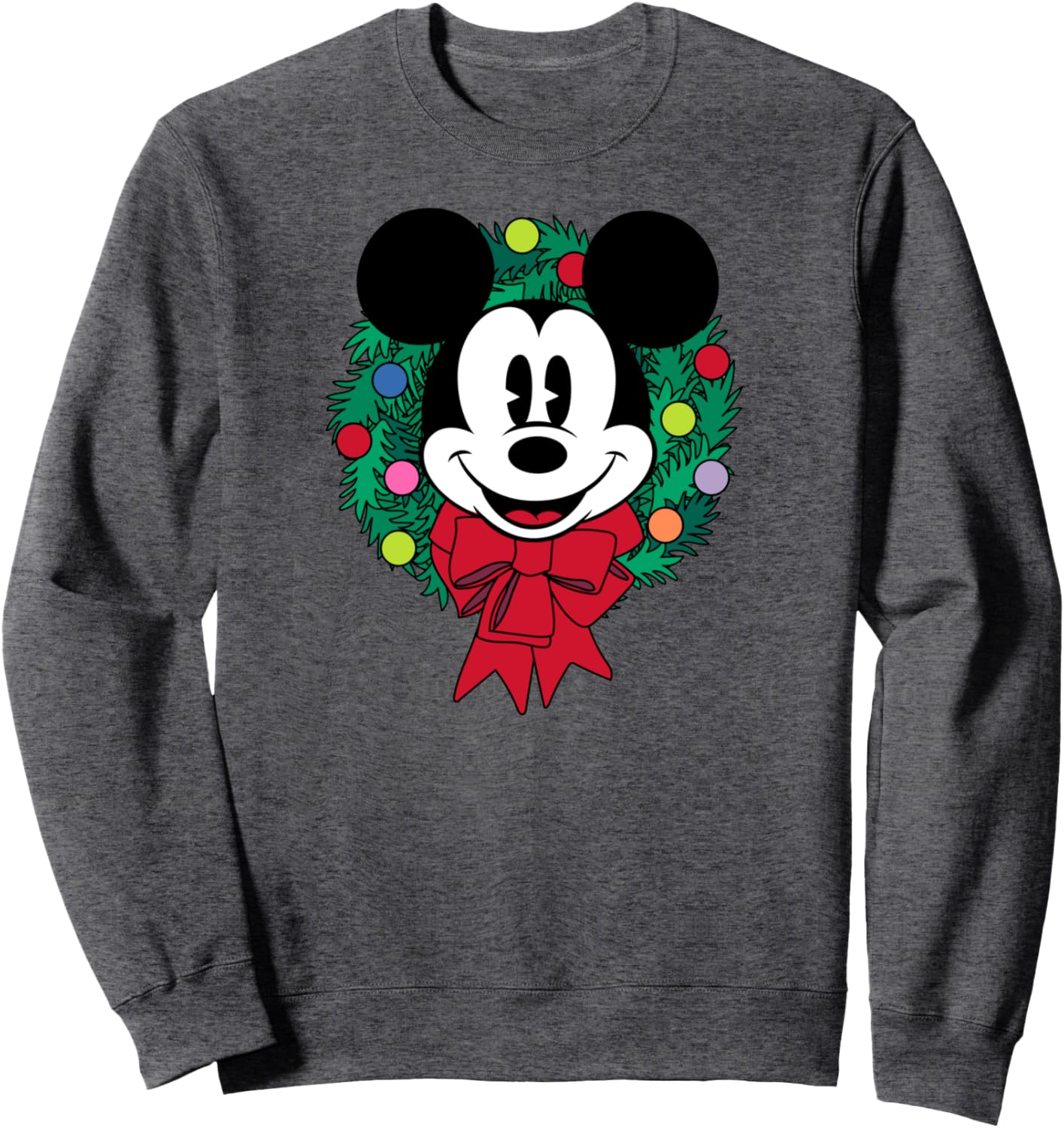 Mickey Mouse Festive Holiday Christmas Wreath Sweatshirt Review