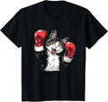 Cool boxing Cat with Sport Gloves T-Shirt for Boys and Girls - Fun