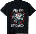 Fishing Shirts Boys This Kid Loves to Fish T-Shirt - Casual Kids Tee