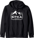 Sitka Alaska Souvenirs Vintage Retro Zip Hoodie - Classic Tourist Fill