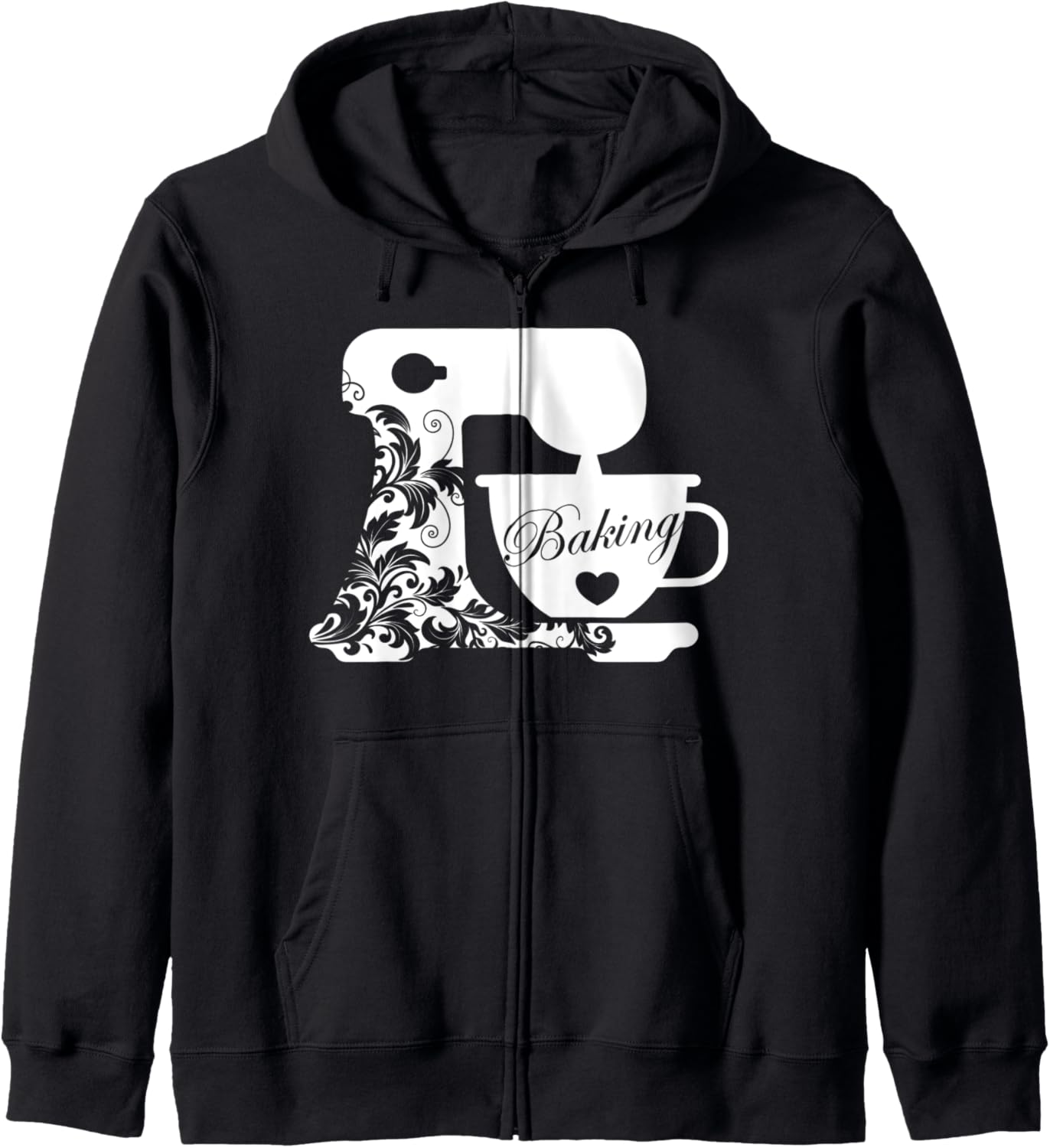 Retro Flower Zip Hoodie for Bakers - Stylish & Functional