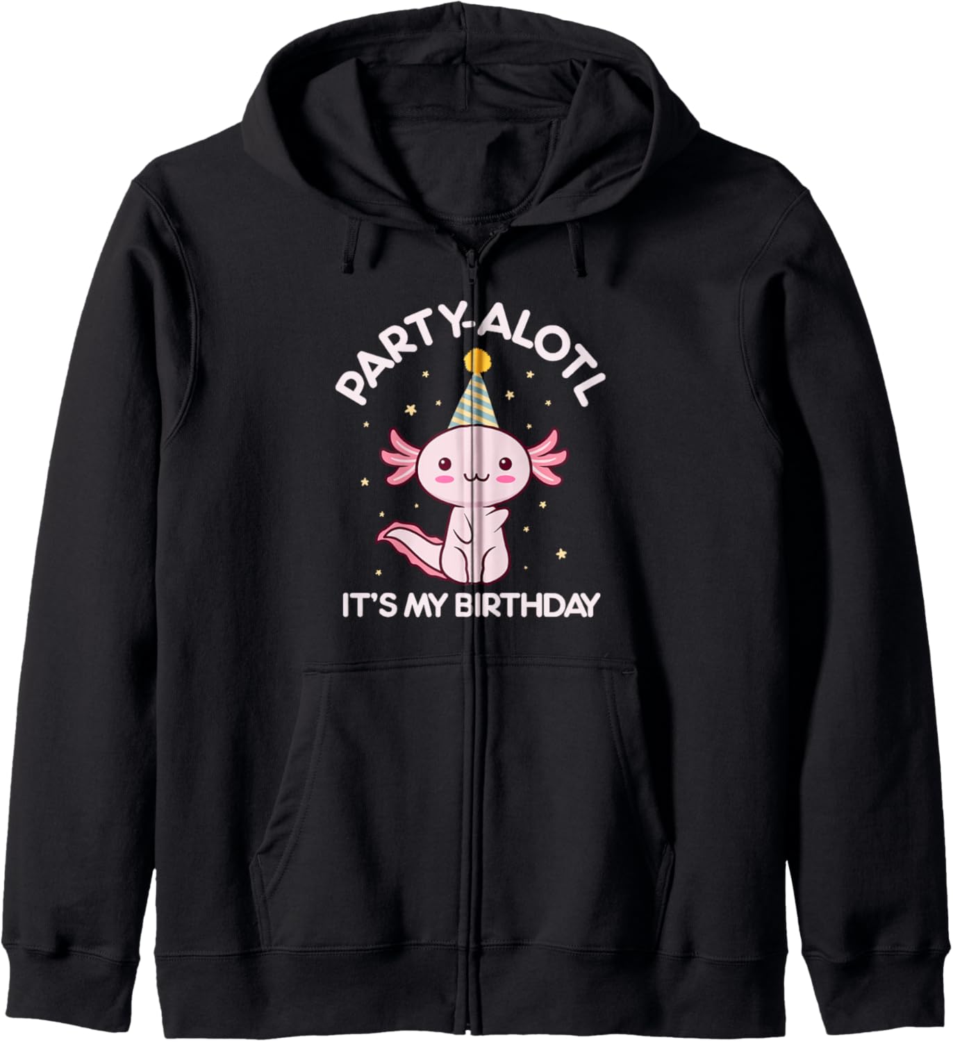 Adorable Axolotl Gamer Zip Hoodie