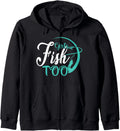Reel Girls Fish too Fly Fishing Rod Holders Zip Hoodie - Comfortable