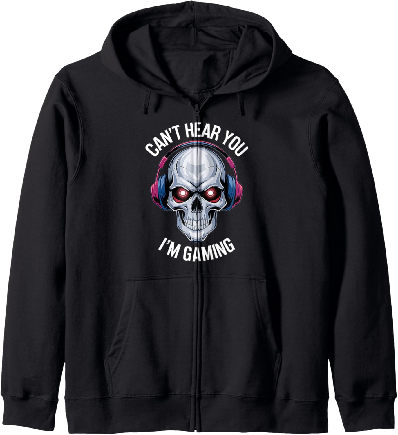 Skull Gamer Zip Hoodie: Cool Gaming Gear for Boys & Men