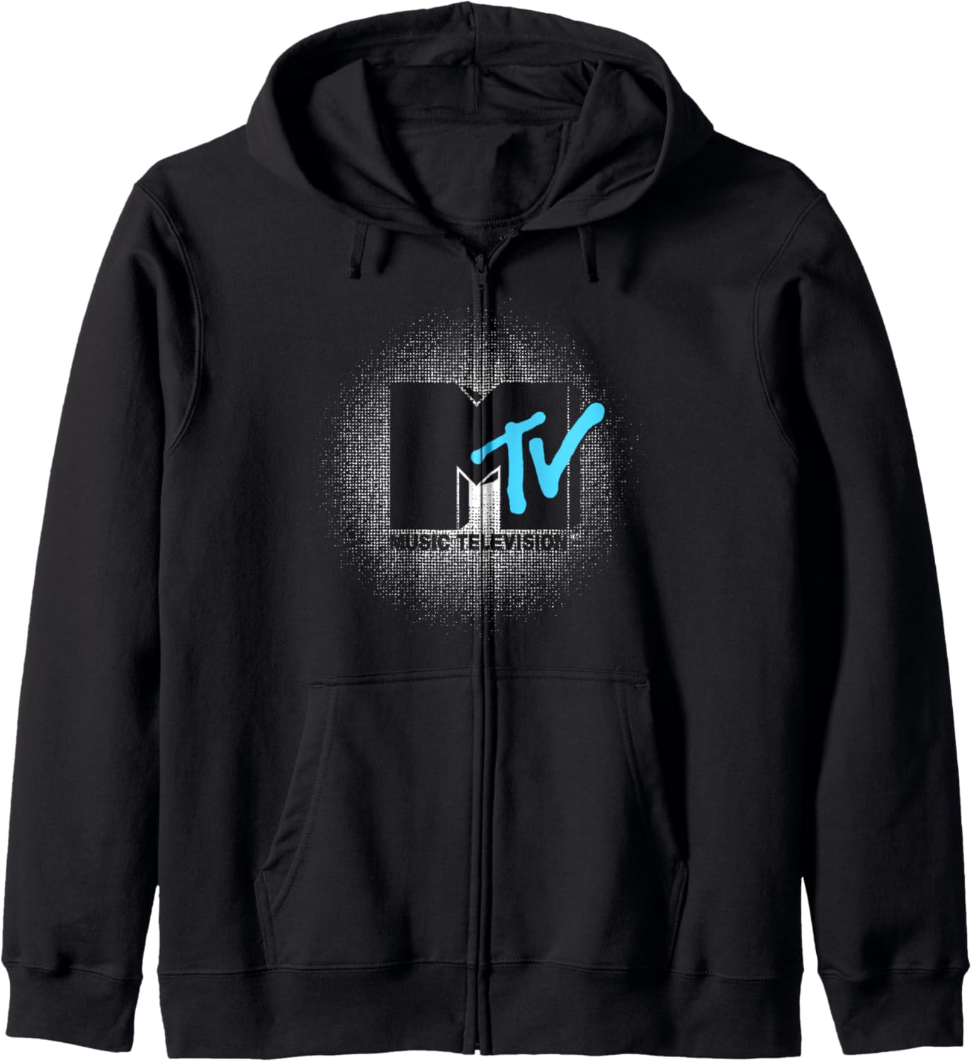 Mademark x MTV Negative Space Vintage Half Tone Burst Zip Hoodie