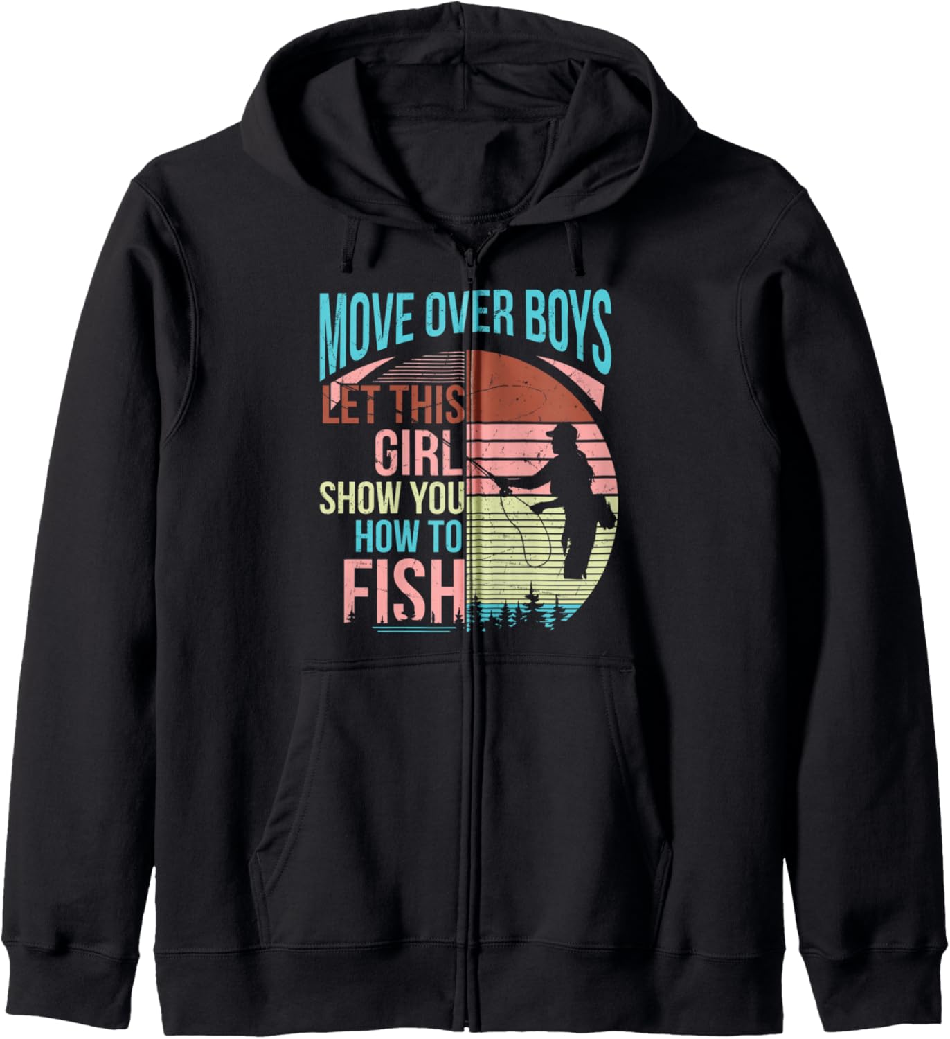 Fishing Made Stylish: Hot Spot Rod Holders Zip Hoodie