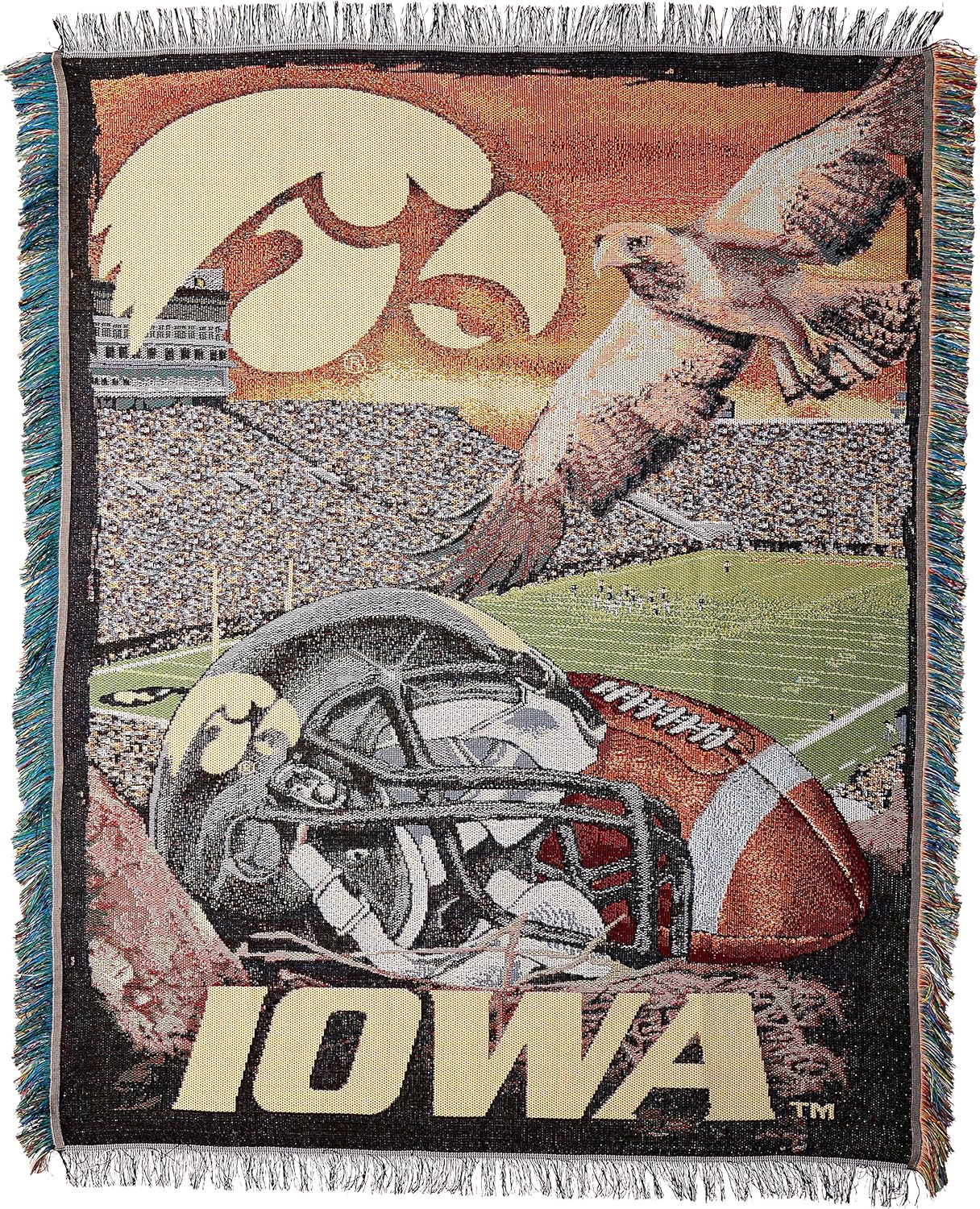 NCAA Home Field Advantage Woven Tapestry Throw Blanket 48x60