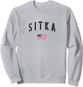 Vintage Sitka AK Sweatshirt - Patriotic USA Flag Stencil