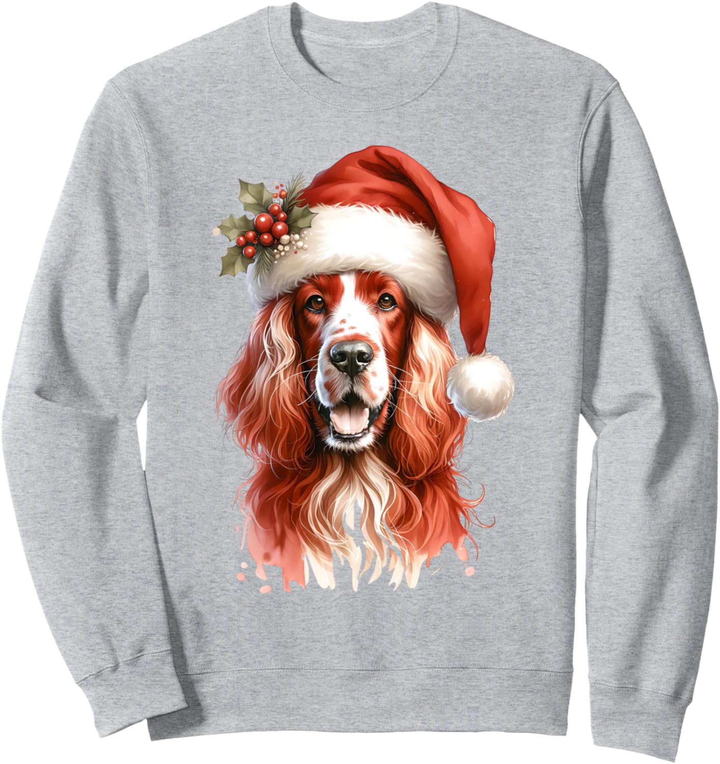 Irish Red & White Setter Watercolor Sweatshirt