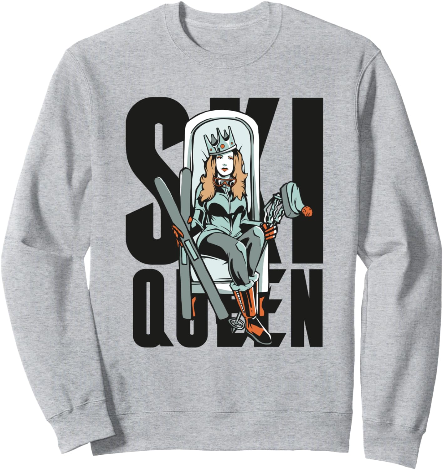 Ski Queen Sweatshirt: Perfect Women's Skiing Gift