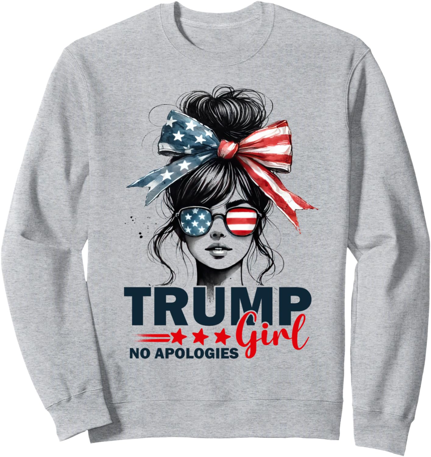 Trump 2024 USA Flag Sunglasses Sweatshirt