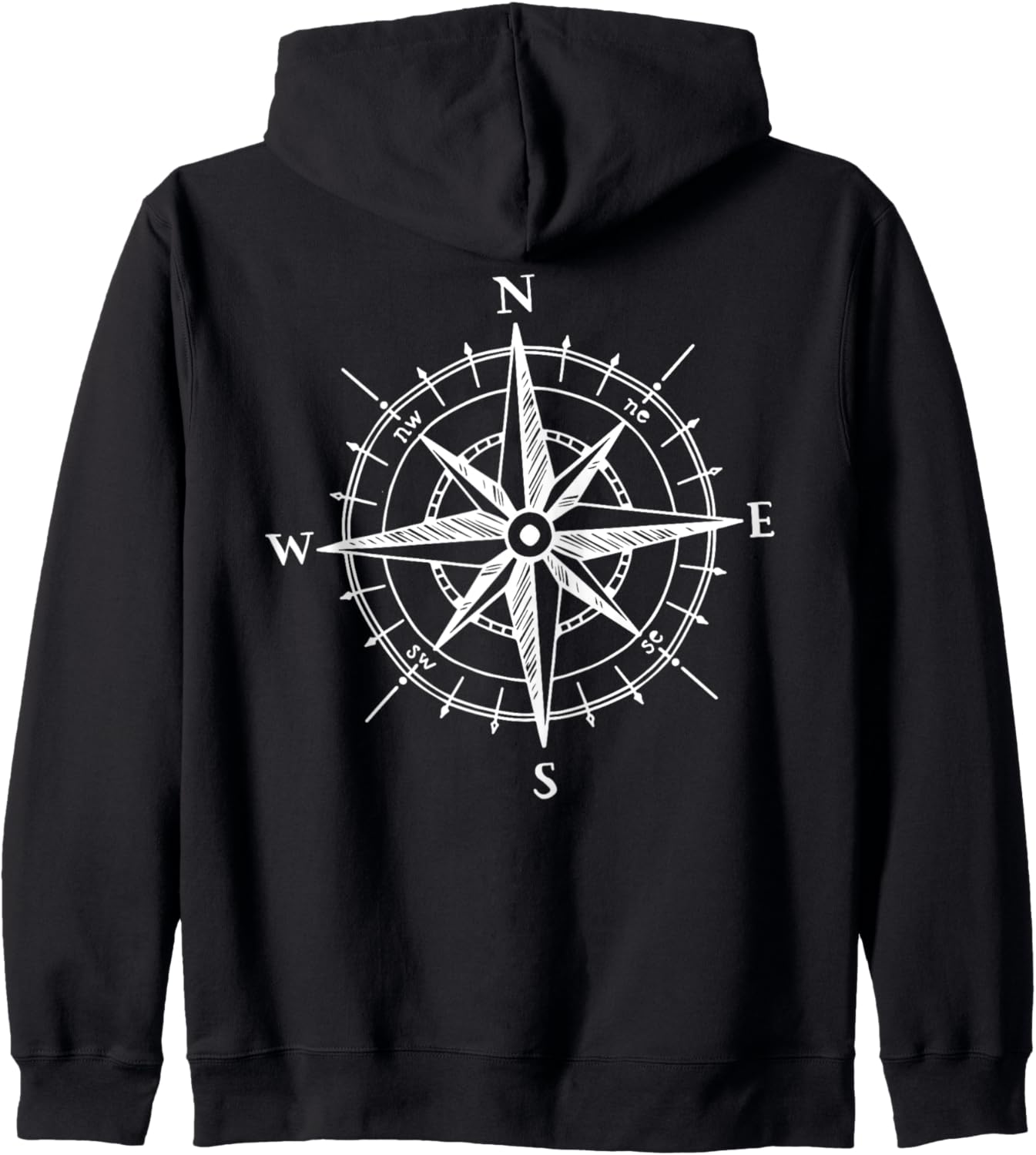 Nautical Zip Hoodie - Unique Hand Drawn Design