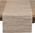 Shimmering Woven Nubby Table Runner 14in x 90in - Natural Sparkle
