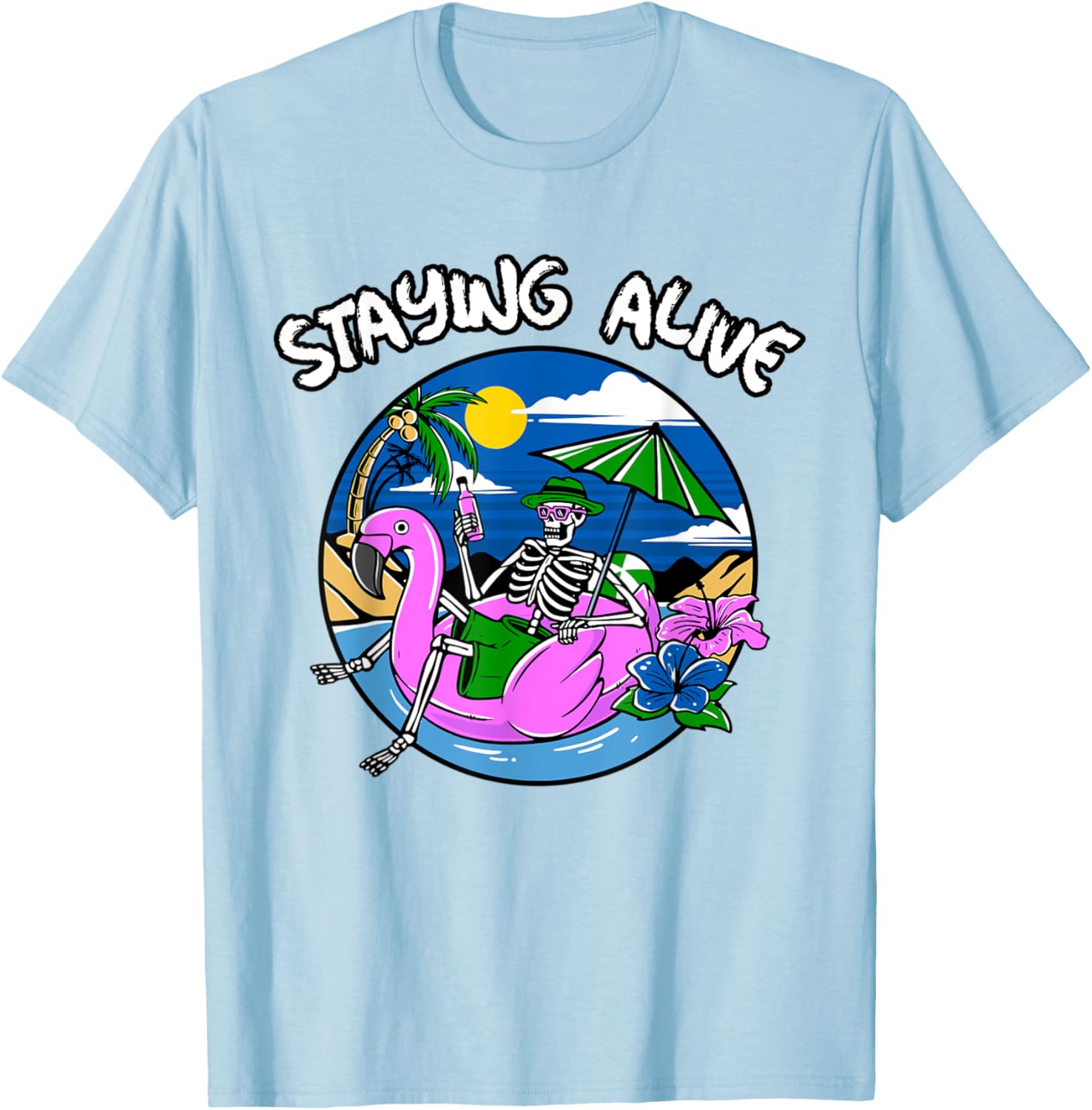 Staying Alive Skeleton Tee: Funny Halloween Party Top