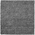 Unique Loom Solid Shag Area Rug (5 ft 1 in Square) - Plush Comfort