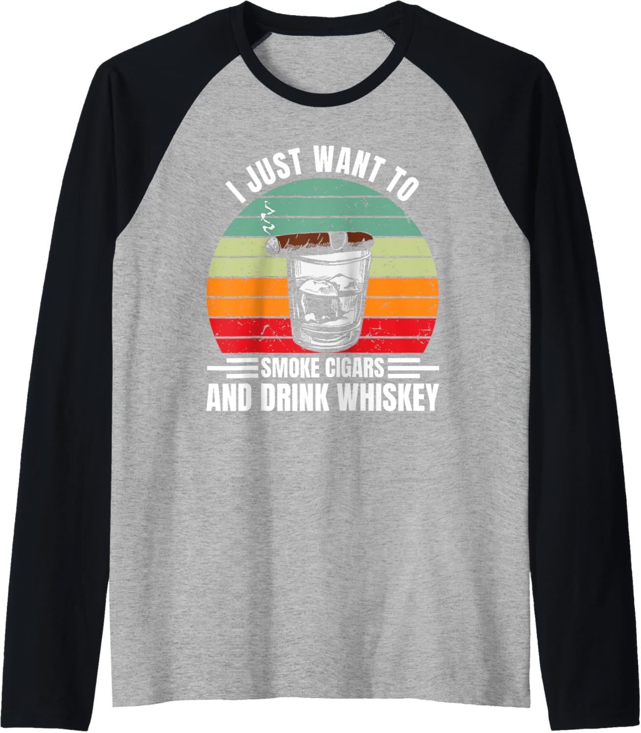 Whiskey & Cigar Lover Raglan Tee