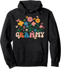 Grammy Wildflower Vintage Groovy Floral Pullover Hoodie - Cozy Gift