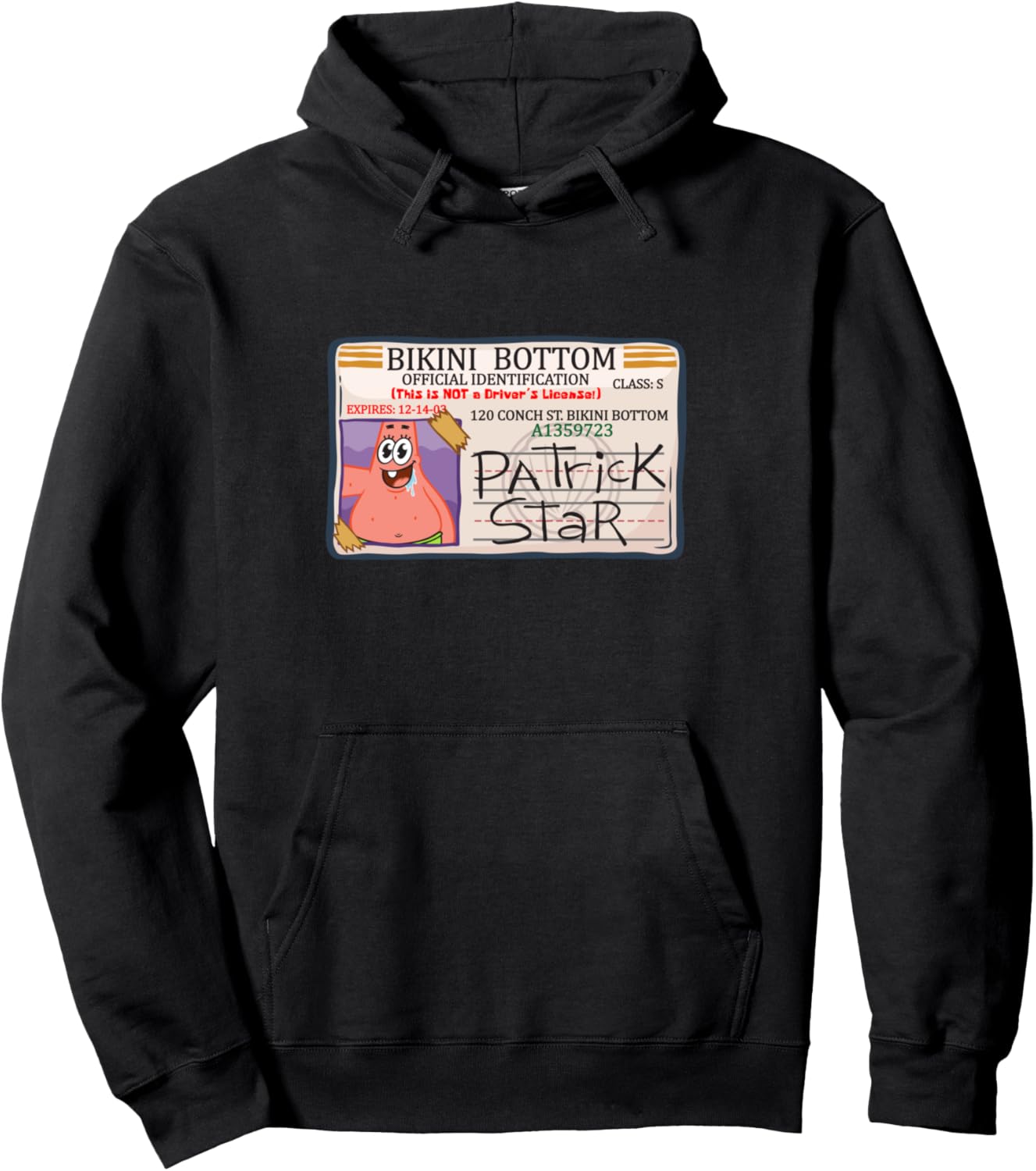Bikini Bottom Patrick Star Driving License Hoodie for Fans