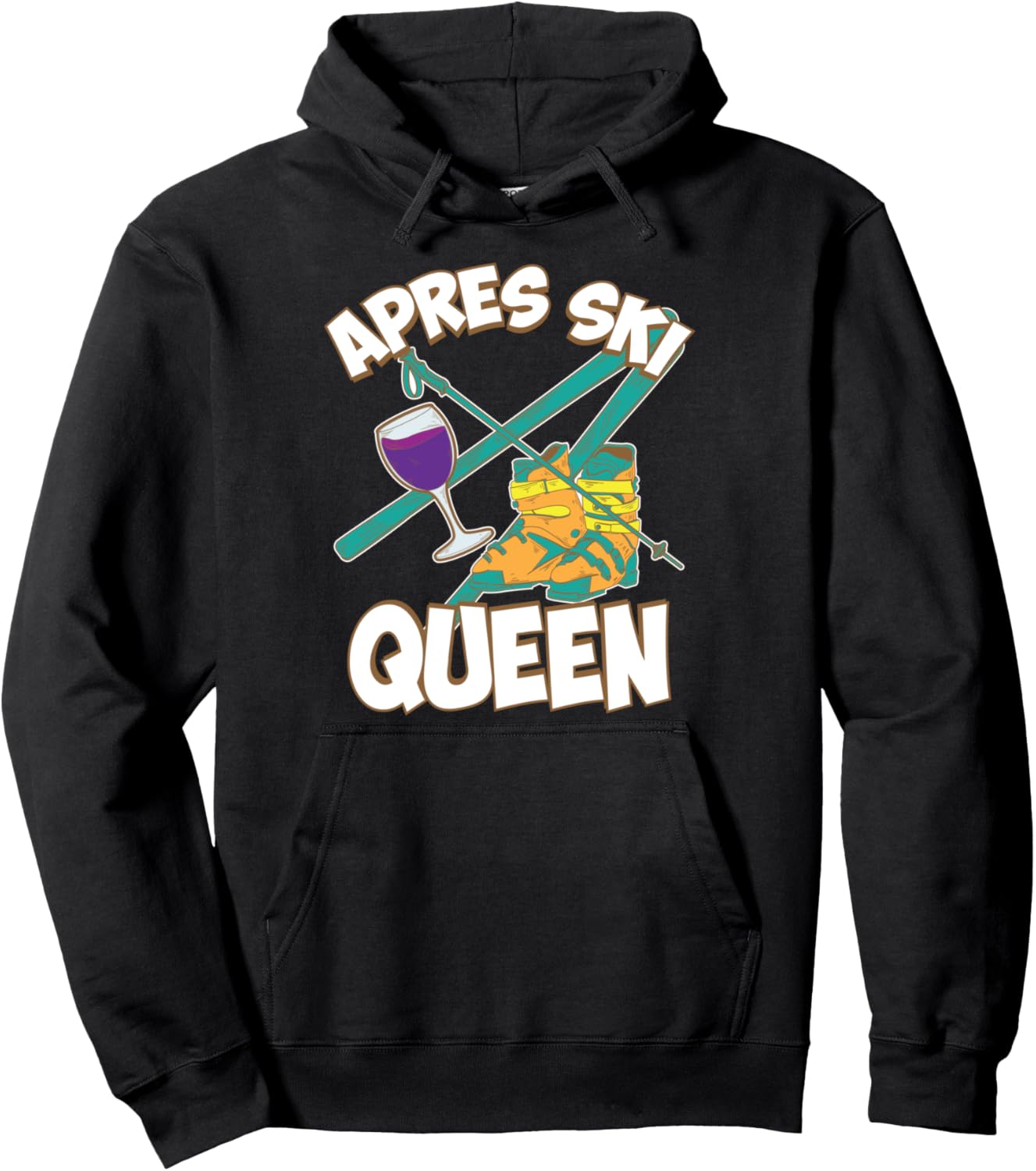 Cozy Skiing Queen Hoodie | Fun Gift for Her