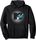 Negative Space Vintage Half Tone Burst MTV Logo Pullover Hoodie