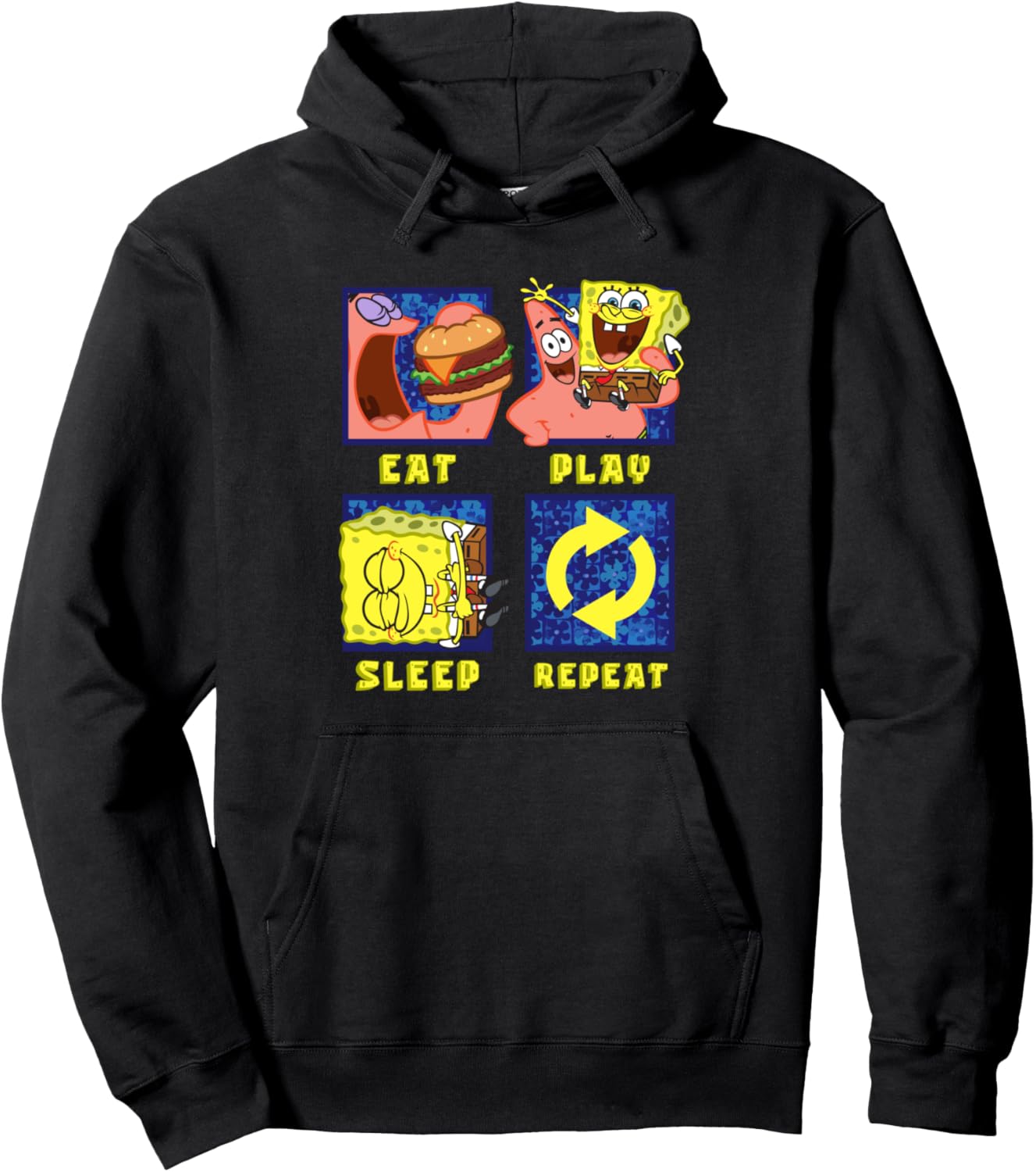 SpongeBob Eat Play Sleep Repeat Hoodie for Patrick Fans