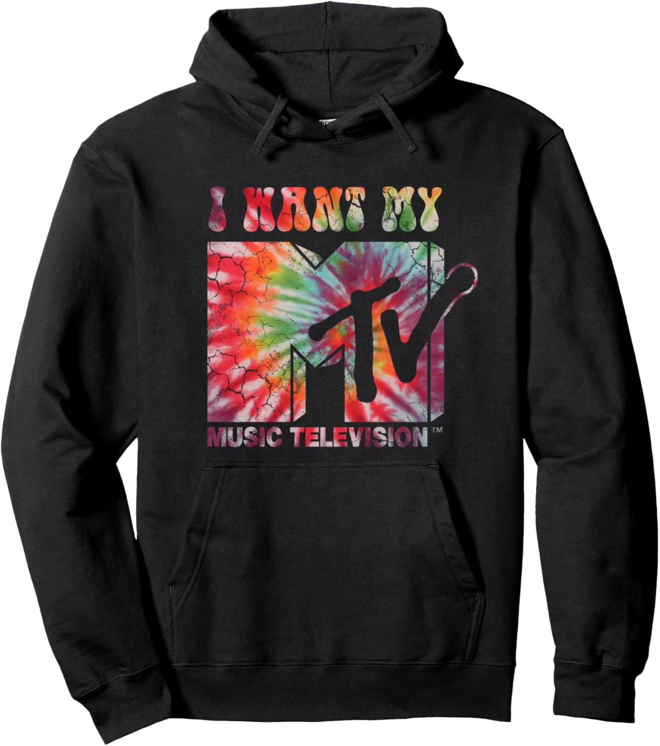 Mademark x MTV Retro Tie Dye Pullover Hoodie for Stylish Comfort