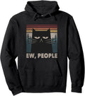 Unique Retro Cat Hoodie for Anti-Social Introverts