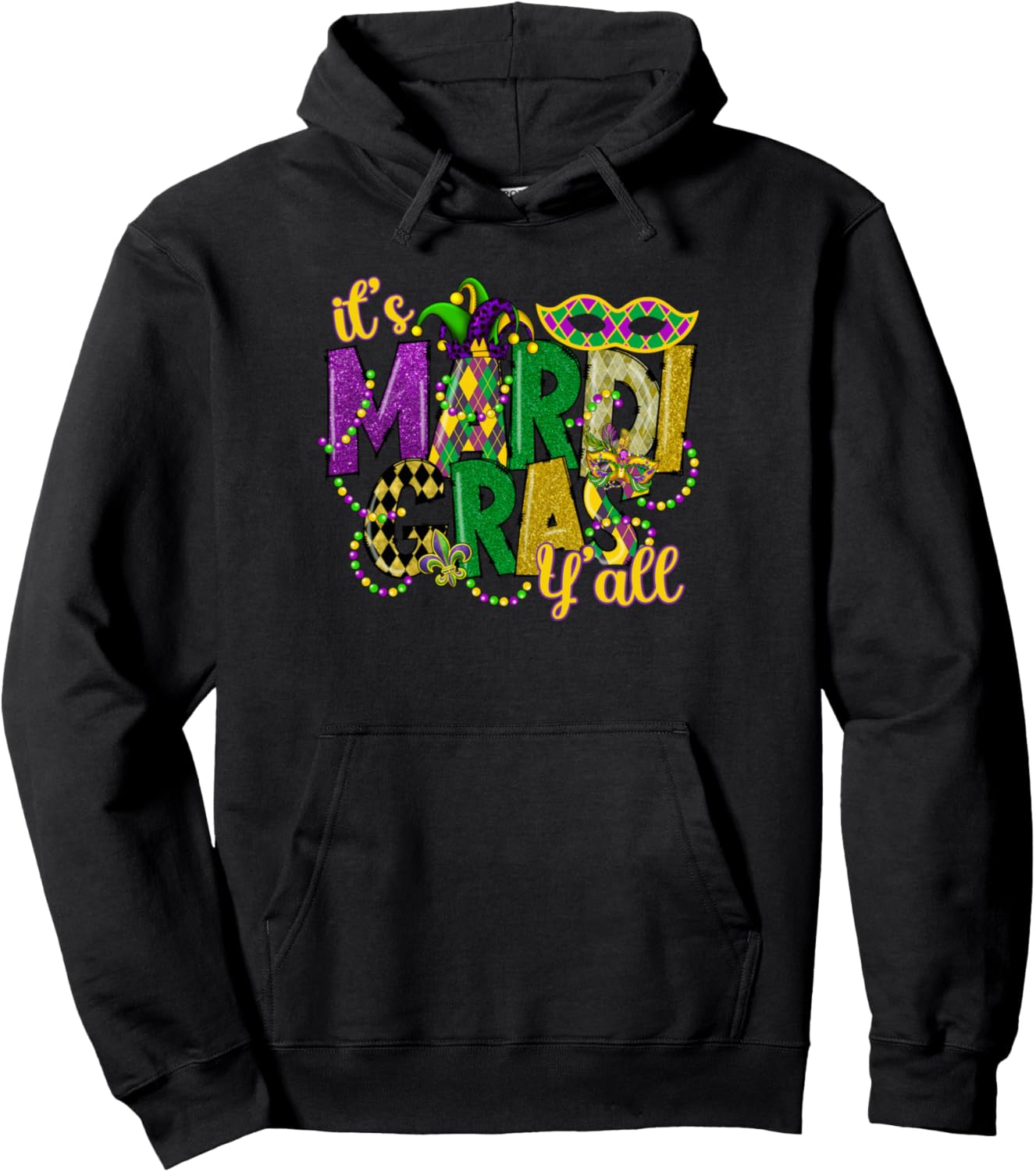 Mardi Gras Party Mask Hoodie - Fun Orleans Costume