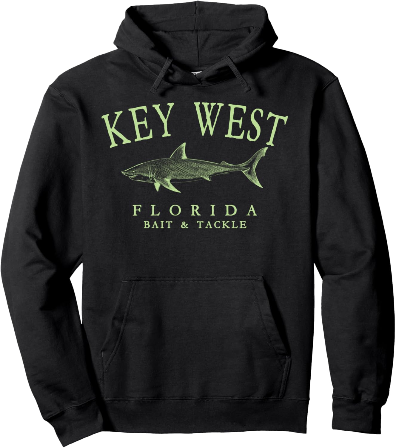 Key West Shark Retro Lime Hoodie - Stylish Fishing Souvenir