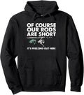 Winter Short Ice Fishing Rods Pullover Hoodie - Warm Ice Fishing